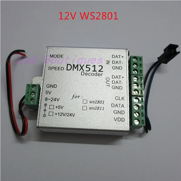 Лучшая цена 1 шт. DC 5 В/12 В WS2801 RGB контроллер dmx512 декодер светодиодный | Освещение