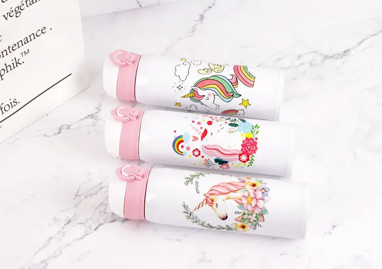 500 мл Термокружка с изображением единорога из мультфильма термос кофейная чашка из нержавеющей стали Термос Термокружка термос Термокружка детский подарок