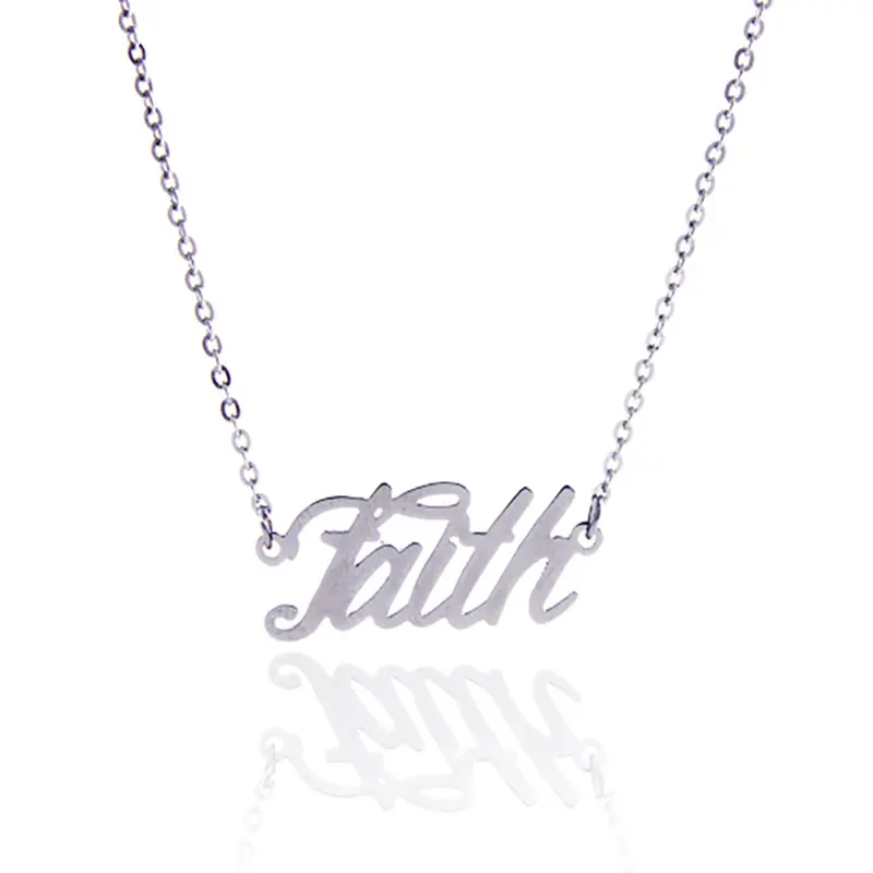 Cursive Дизайн Вера имя ожерелье для женщин скрипт кулон золотой цвет нержавеющая