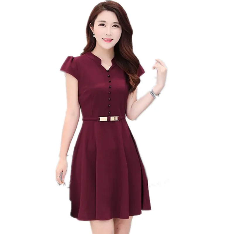 2017 Женское платье Формальные v образным вырезом повседневные винтажные офисные