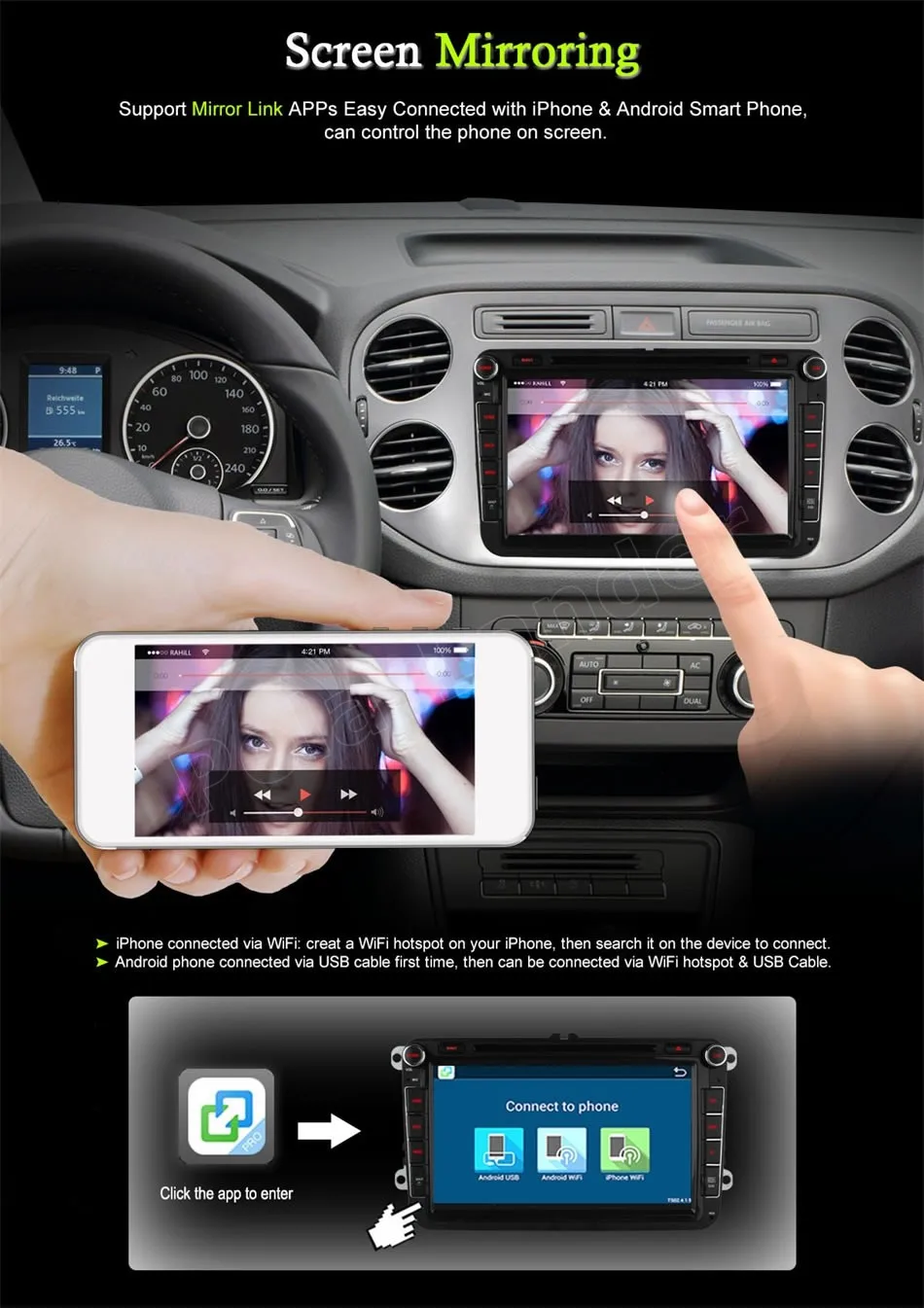 Автомобильный DVD плеер мультимедийное радио для VW Golf mk6 5 Polo Jetta Tiguan Passat B6 cc skoda octavia