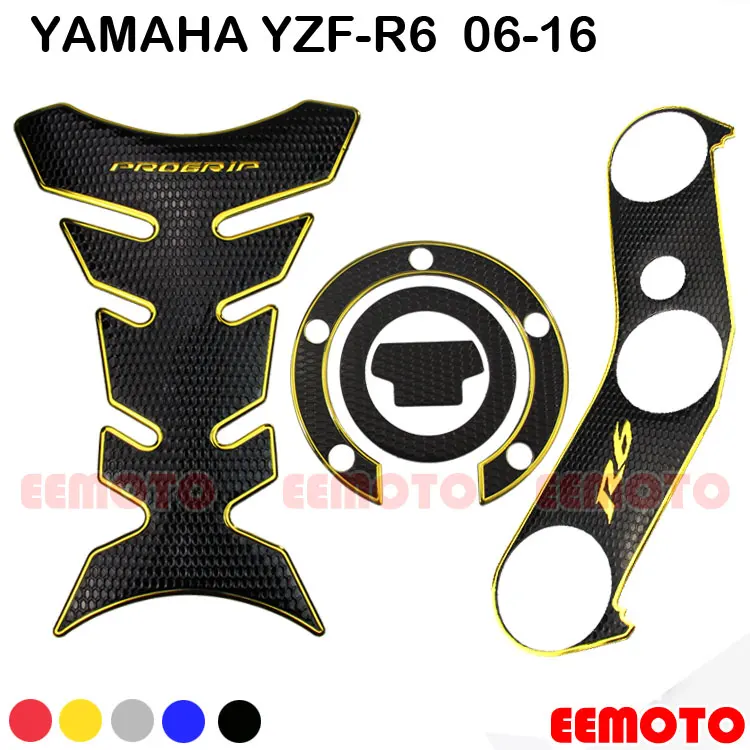 Motorcycle Tank Pad Triple Tree Top Clamp Upper Front End Decals Stickers For YAMAHA YZF R6 YZF-R6 06 07 08 09 10 11 12 13 14-16