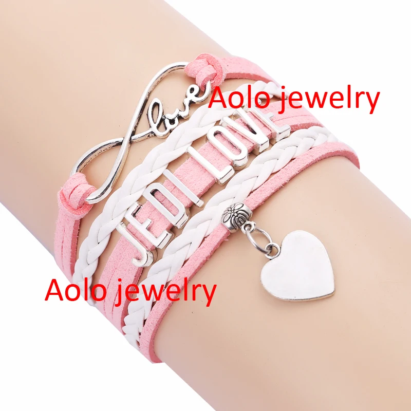 Джедай любовь бесконечность браслет розовый/белый сделать свой собственный