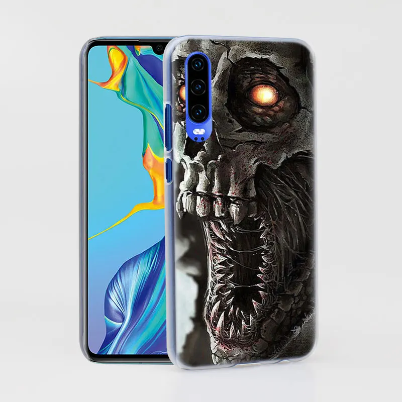 Мрачный смерть с косой Скелет Роскошный чехол для телефона для huawei P30 P30 Pro P9 P10 P20 Lite P Smart плюс вид 20 Жесткий задний Чехол бант