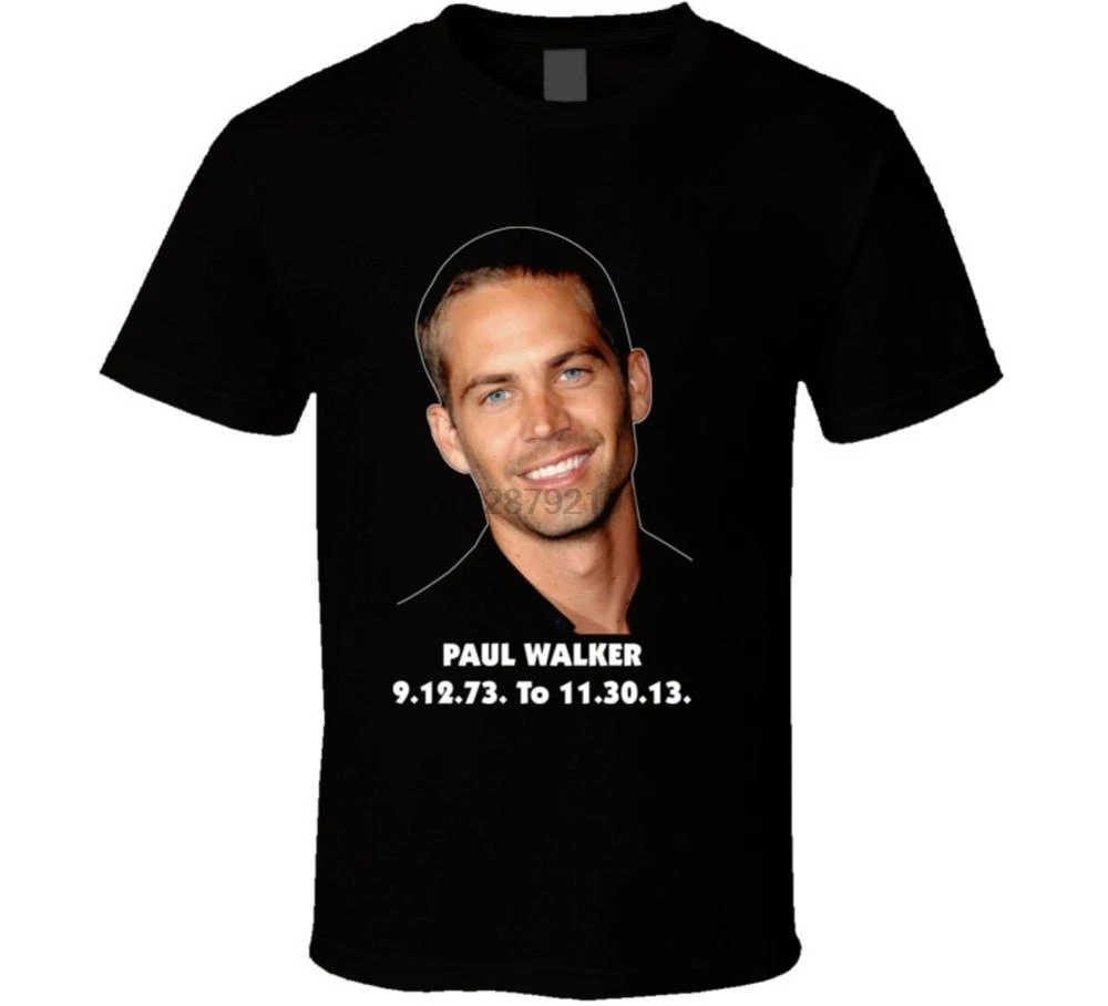 Футболка Paul Walker Tribute L черная футболка с коротким рукавом и принтом для фитнеса