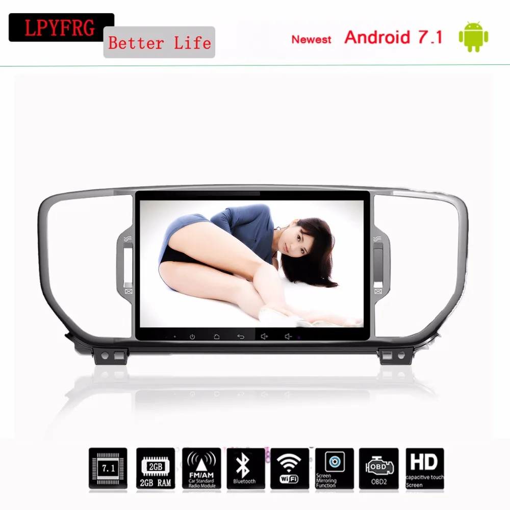 9 дюймовый Восьмиядерный 1024*600 Android 8.0Car DVD Gps плеер для KIA sportage 2016 2017 автомобильное