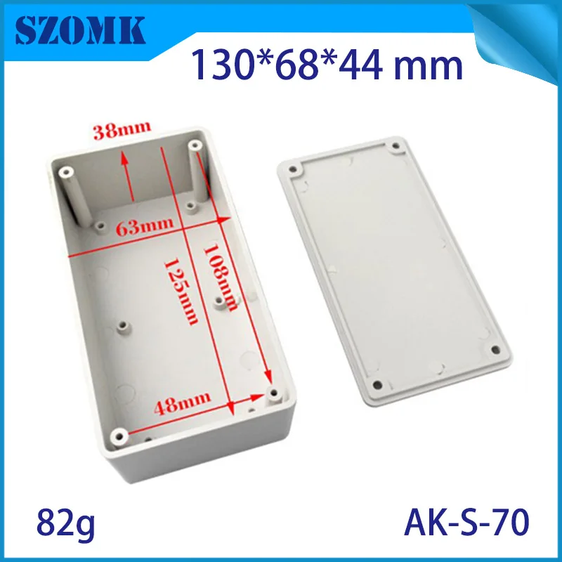 10 шт., светло-серый корпус из АБС-пластика для электрооборудования, 130*68*44 мм