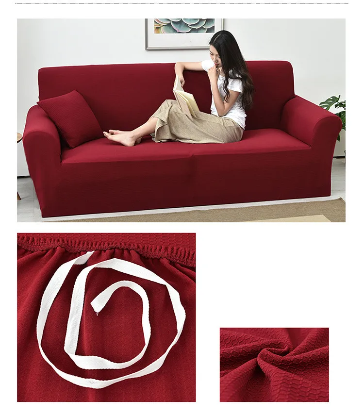 

Universal Elastic All-inclusive Fluff Waterproof Sofa Cover Couch Case Different Shape Sofa Solid Color Sofa Armrest Covers