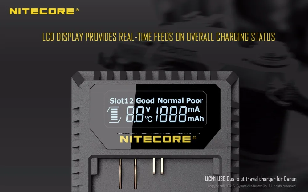 Nitecore UCN1 цифровой USB Зарядное устройство для цифровой однообъективной зеркальной камеры Canon EOS LP-E6 LP-E6N LP-E8 батареи EOS 5D Mark II III 5DS R 6D 60D 60Da 7D 70D xcio