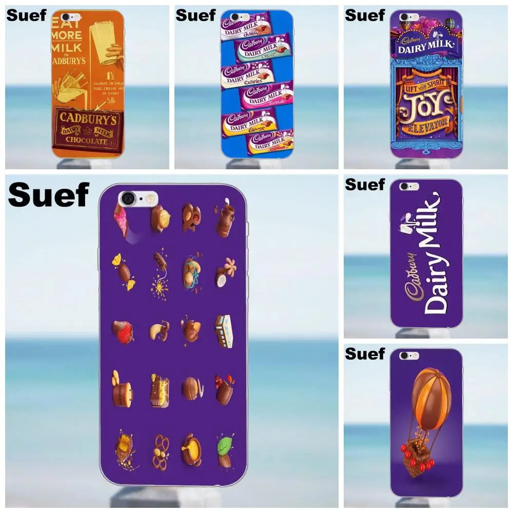 Suef мягкое милое молочное молоко для кожи Cadbury iPhone 4 4S 5 5S 5C SE 6 6S 7 8 Plus X Samsung Galaxy A3 A5 J1 J3