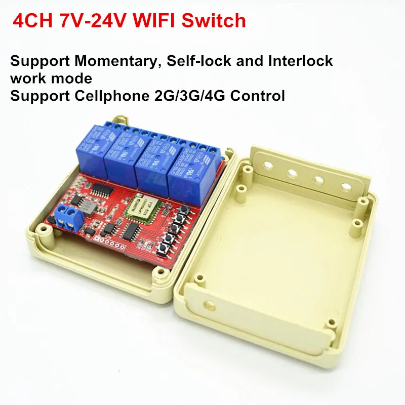 Wi Fi переключатель беспроводной 4CH 12 В в DC прерыватель контролируемый смартфоном