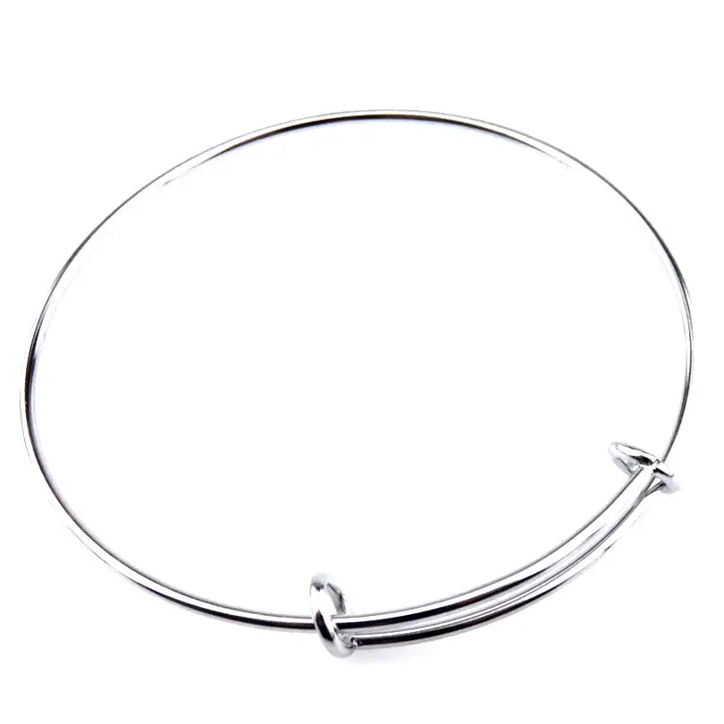 

21894 Fashion Wire Stainless Steel Metal Expandable Bracelet Base Adjustable Blank Bangle DIY Charm Bracelets & Bangles
