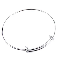 21894 fashion wire stainless steel metal expandable bracelet base adjustable blank bangle diy charm bracelets bangles
