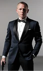 Мужские темно-синие шерстяные деловые костюмы, деловые костюмы для мужчин, один комплект Джеймс Бонд, мужские свадебные костюмы, смокинг для жениха (пальто + брюки + галстук)