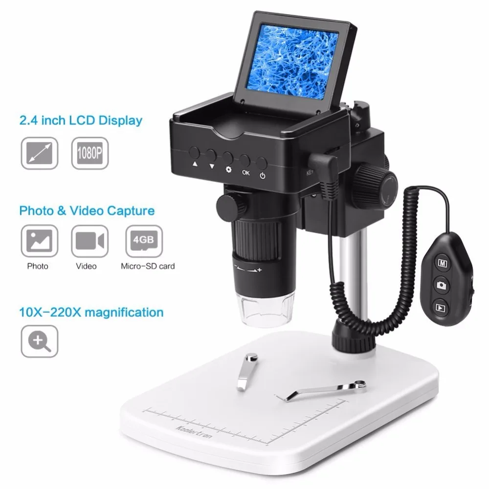 AOMEKIE 1080P HDMI/AV/USB цифровой микроскоп зум 20 220X с регулируемой подставкой и 6