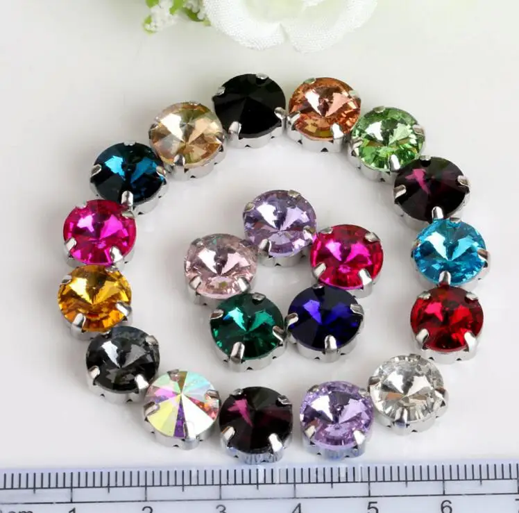 50 шт. 10 мм яркие Стразы для украшения одежды|sew-on rhinestones|crystal rhinestonecrystal rhinestone claw |