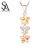 sa silverage 2021 chain necklaces real rose gold jewelry rose platinum yellow gold pendant necklaces 18k rose gold woman pendant