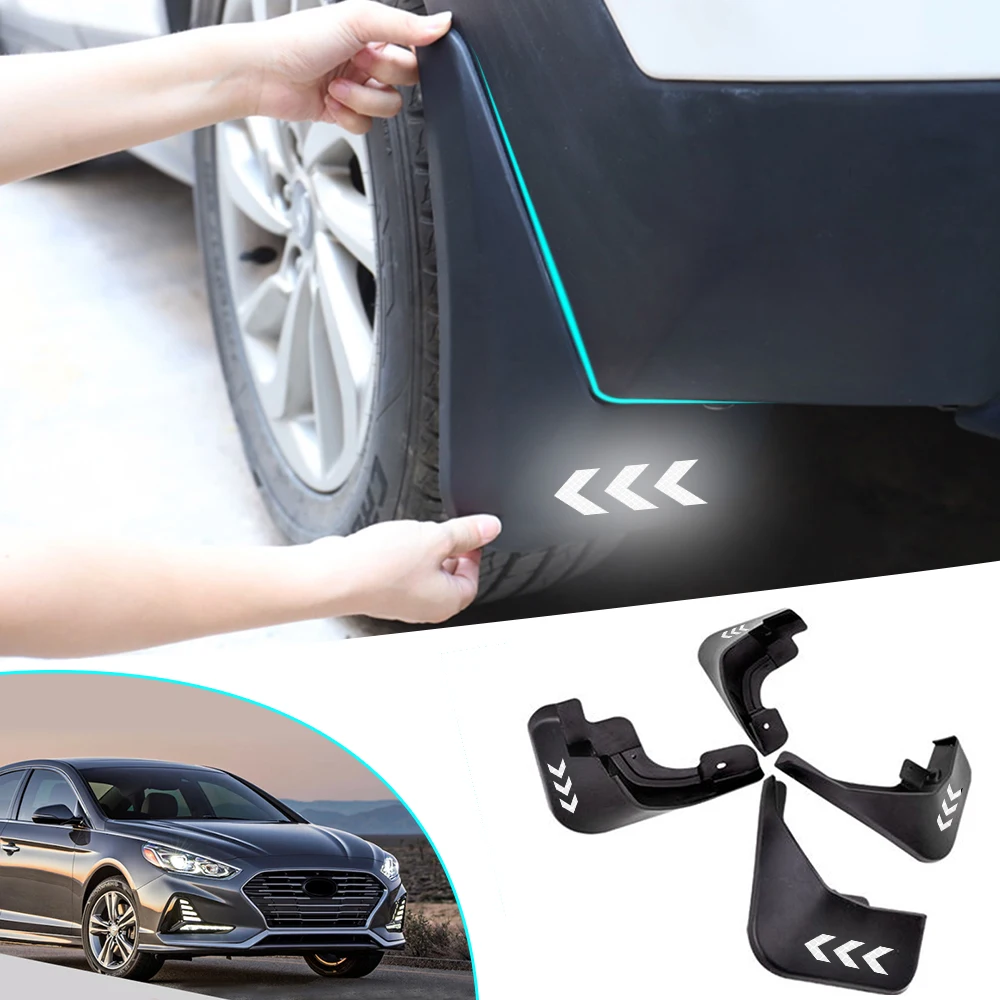 Брызговики для Hyundai Sonata 2018 2019 защитные светоотражающие автомобильные аксессуары
