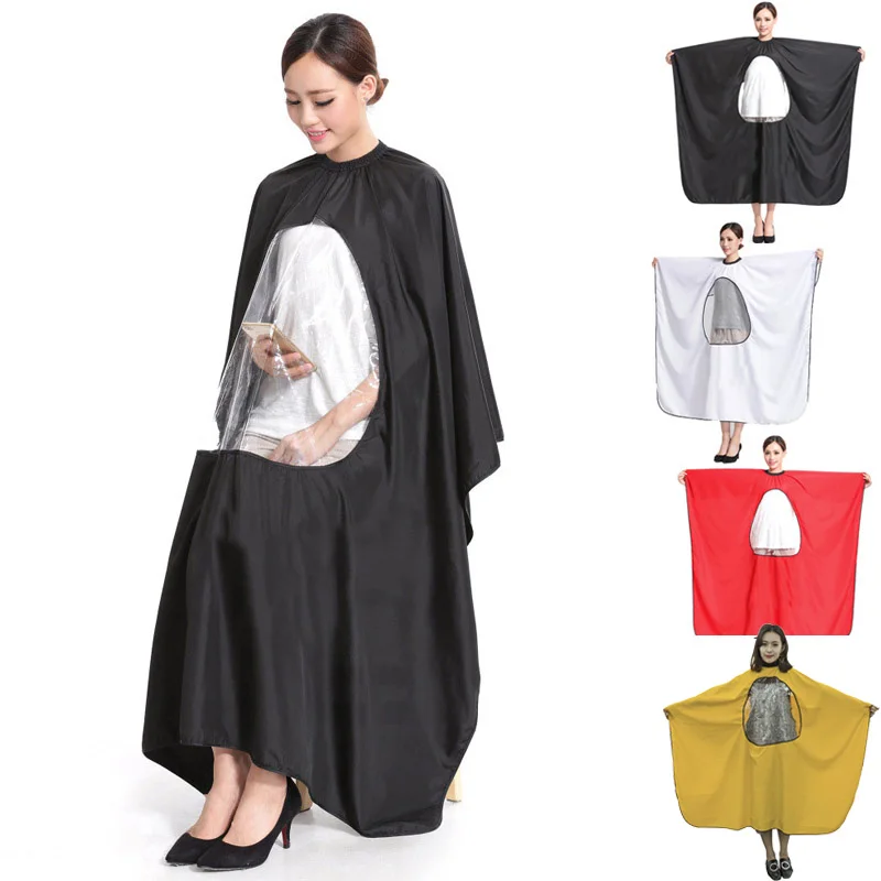 

New Adult Hair Cut Hairdressing Barbers Hairstylist Cape Gown Waterproof Barber Cover Cloth Transparent Covers