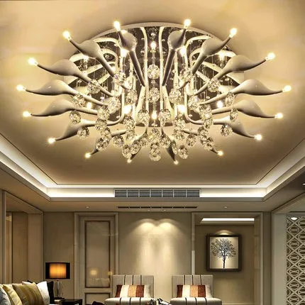 

LED 30W swan 16 light ceiling light Modern/Contemporary Crystal / LED Chrome Metal Flush Mount 110-240v Size:100*100* 35cm