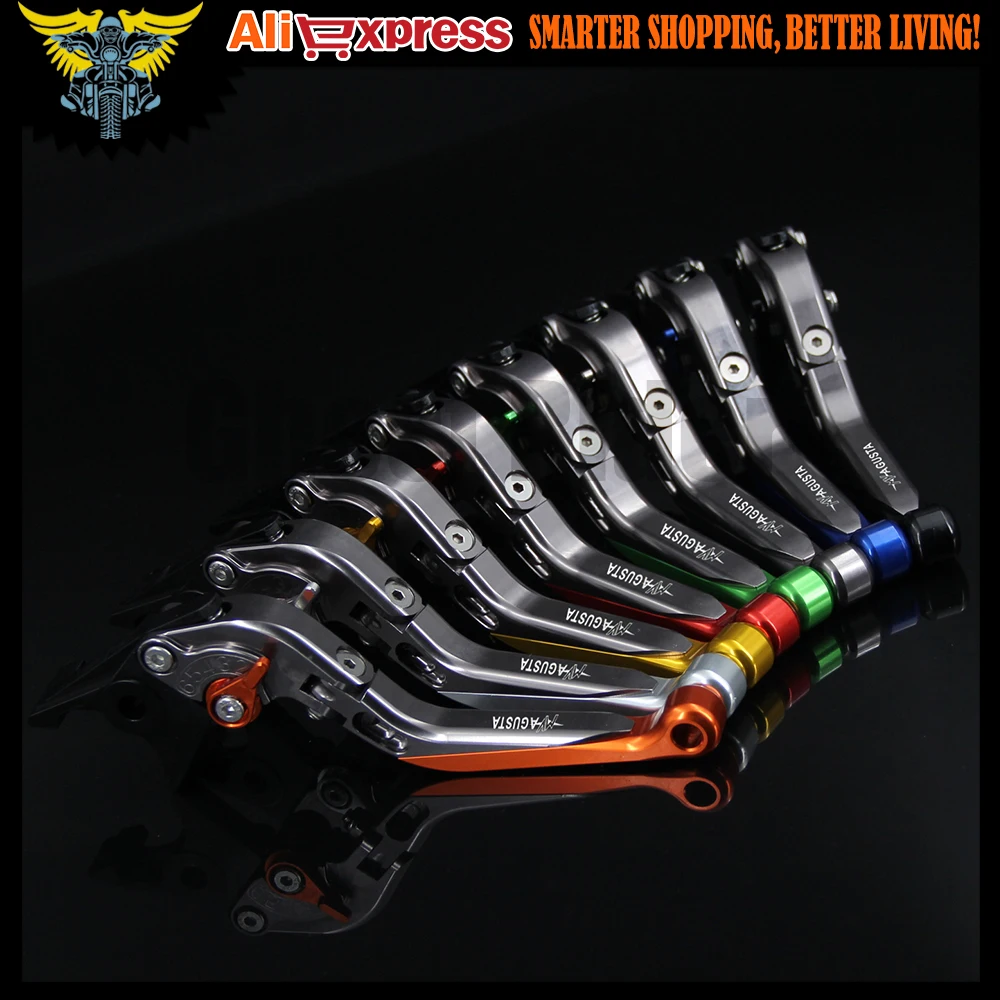 Красный + титановый ЧПУ регулируемые складные рычаги тормозной муфты мотоцикла