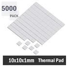5000 шт. 10x10x1 мм силиконовая термопаста Теплопроводящая изоляционная паста для охлаждения ИС