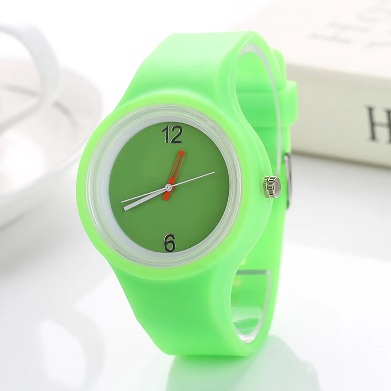 Мода 2017 г. мороженое цвет ультра тонкий Модные подарки силиконовые часы guote