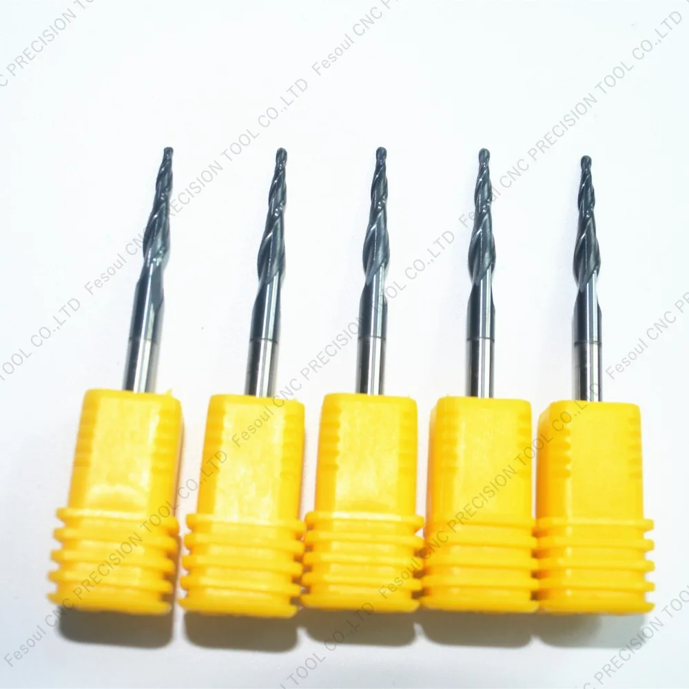 R0.25 & R0.5 R0.75 R1 5PCS HRC55 Бесплатная доставка cnc карбид вольфрама tialn покрытием 2 флейты