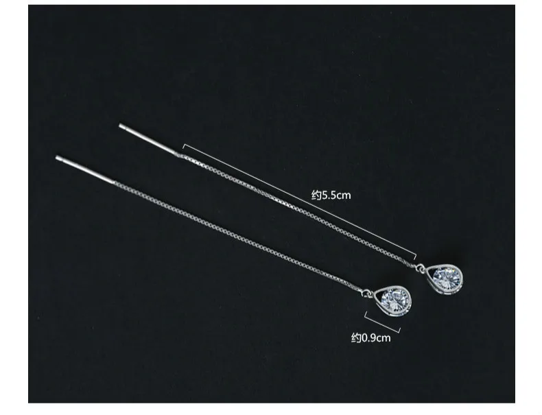 

Flyleaf 925 Sterling Silver Water Drop Long Earrings For Women Fashion Lady Cubic Zirconia Diamonds Sterling-silver-jewelry