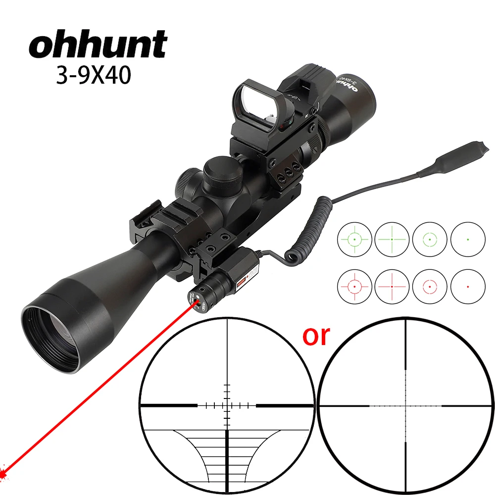 Ohhunt 3 9X40 охотничье искусство красный лазер с дистанционным переключателем