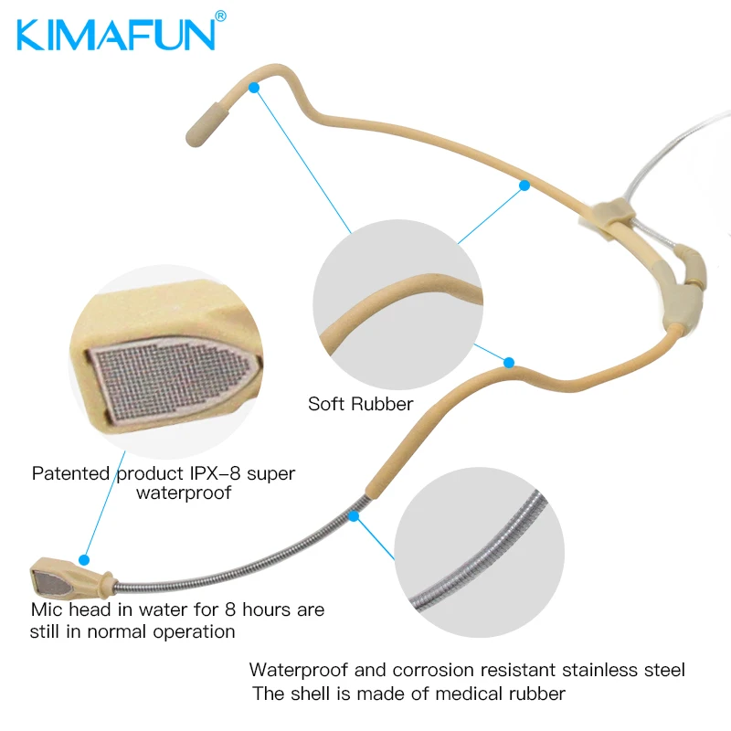 KIMAFUN KM WP81 Водонепроницаемая мини гарнитура для микрофона с защитой от