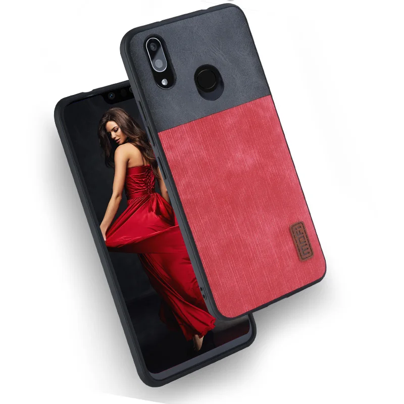 red with black Для huawei Nova 3 чехол для huawei Nova 3 чехол силиконовый Джинсы Кожа Nova3 первоначально Mofi для huawei Nova 3 случае 360 Fundas - Цвет: red with black
