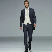 italian navy blue mens suits with pants groom wedding tuxedos slim fit terno masculino best man blazers 3piece coat pants vest