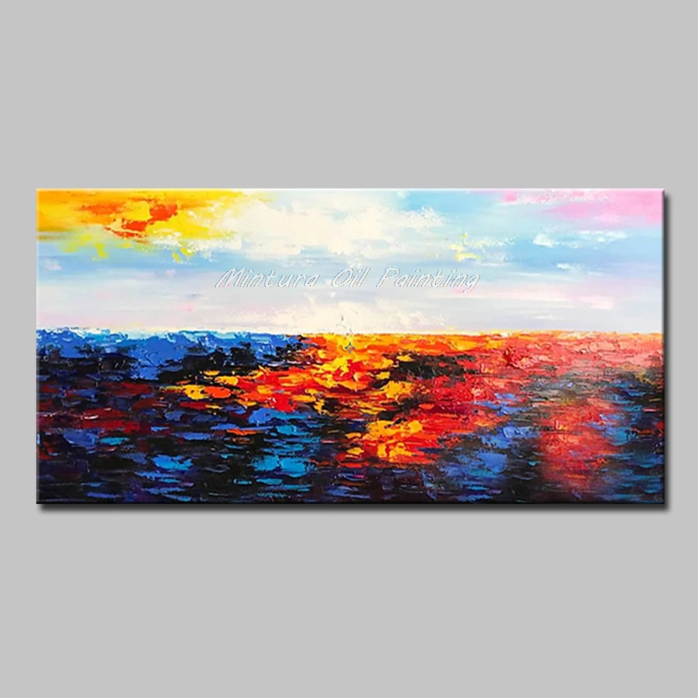 Mintura Art Большой размер Ручная роспись абстрактный пейзаж картина маслом на холсте современный настенный Декор картина для гостиной без рамы - Цвет: MT161270