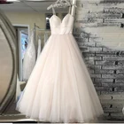 Новое пляжное свадебное платье на тонких бретелях 2021 Vestido Noiva Praia, простой белый тюль цвета слоновой кости свадебное платье Casamento, изготовление на заказ