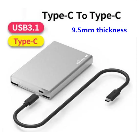 U23QC-C 9.5mm 2,5 ''hdd корпус sata высокоскоростной Тип C 3,1/USB micro-B 3,0 для sata hdd корпус Полный алюминиевый ноутбук жесткий диск caddys - Цвет: U23QC-C 9.5mm