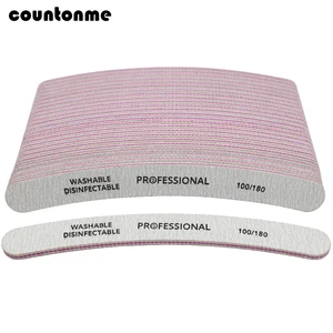 Профессиональная пилка для ногтей, 10 шт., 100180 лайм, инструменты для маникюра, шлифовальный лак, буфер, изогнутый банан, акриловый инструмент для дизайна ногтей, полировщик для ногтей