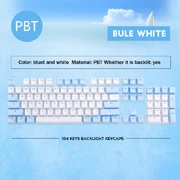 bule white 104 ключ небо тема механический ключ колпачок Топ принт вишневые клавиши колпачки игровая клавиатура pbt ключ колпачки для cherry mx - Цвет: bule white
