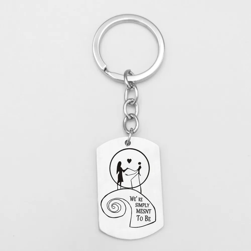 3 Ювелирные изделия suteyi череп головы Skellington Мужская цепочка для ключей Кошмар перед Рождеством Тыква король Санта Джек брелок на подарок - Цвет: 3