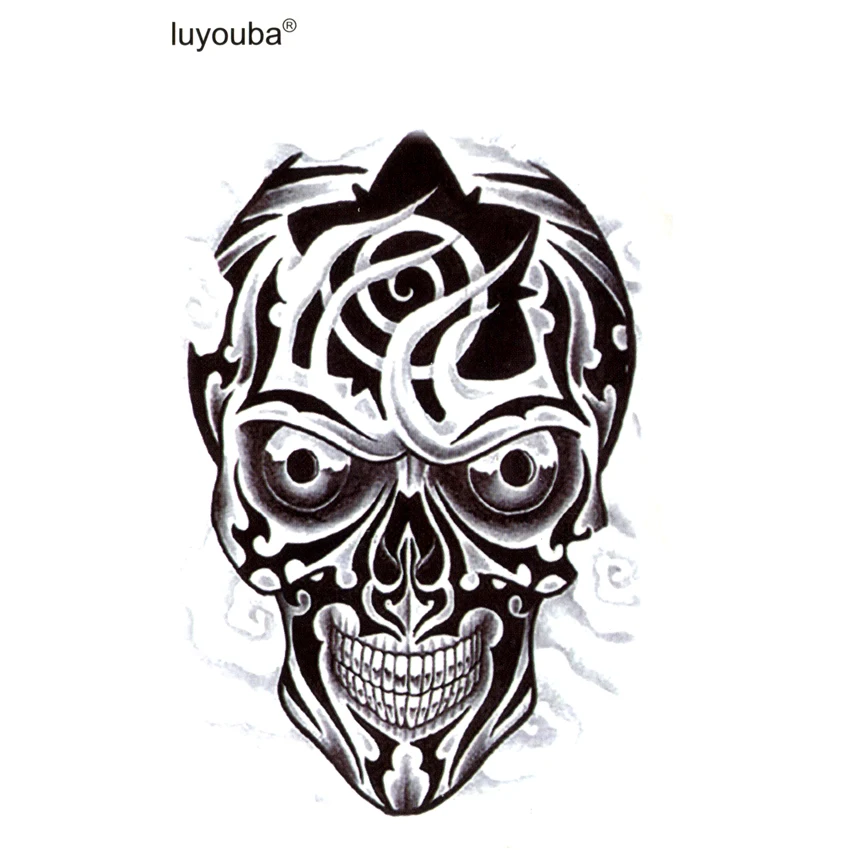 

200pcs Skull Head waterproof temporary tattoos men harajuku flash tattoo sticker tatoo sleeves fake tatto