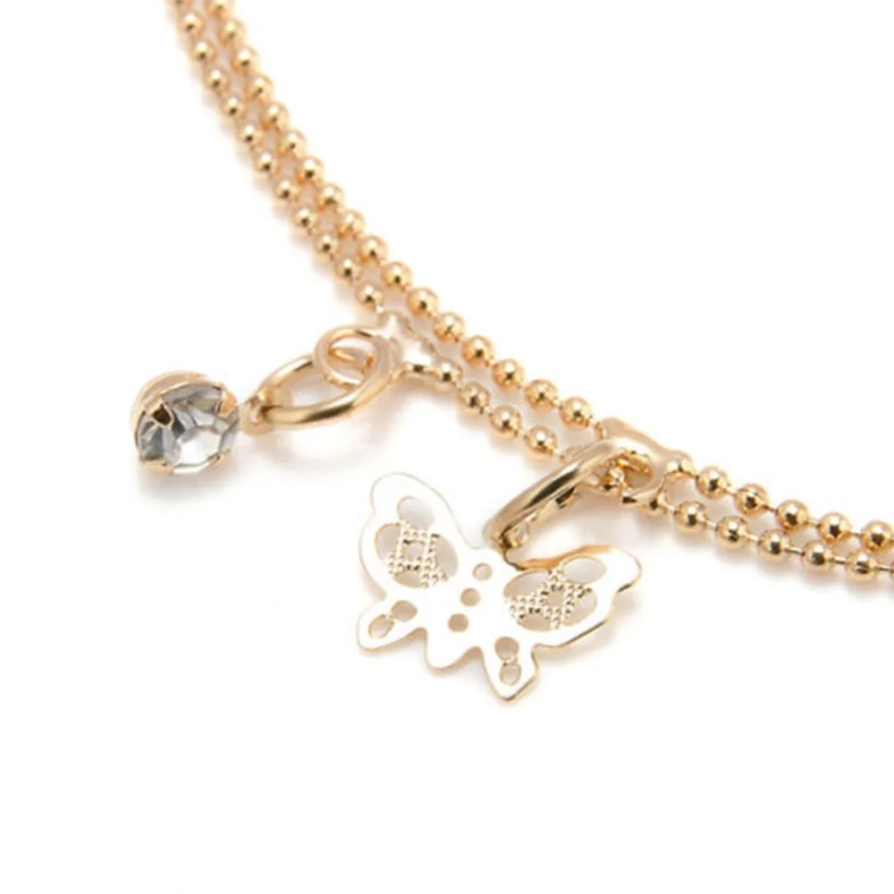Fahion Designer Shape Butterfly Crystal Anklets for Women Fashion Beach Foot Chain Girl Love Ankle Bracelet Jewelry | Украшения и