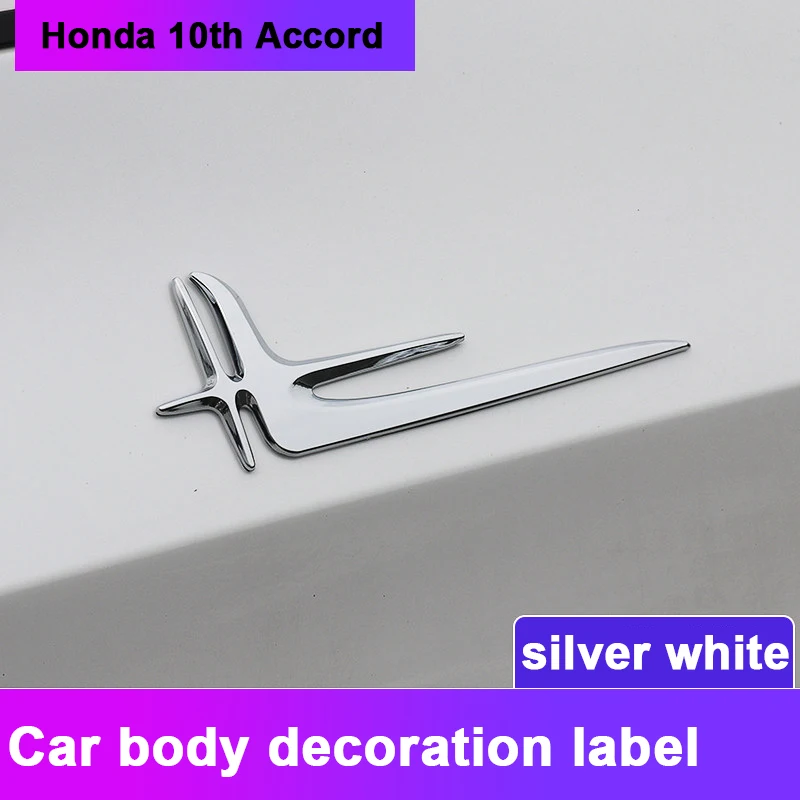 2PCS For Honda Accord 2018 2019 10th Car 3D Side Wing Badge Emblem Modified labeling sticker Trim Sports style Modification - купить по
