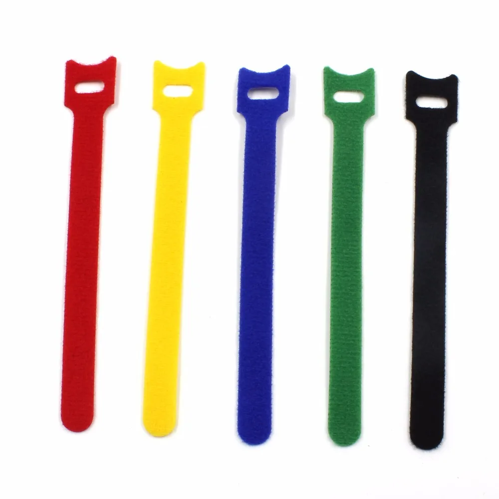 

100pcs 200mm Reusable Hook and Loop Fastening Cord Cable Self-Attaching Ties Wraps Straps