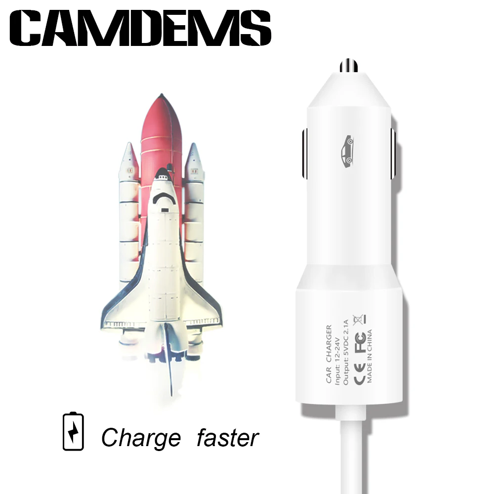 1 мини зарядное устройство CAMDEMS для автомобилей с 5V 2A micro USB кабелем samsung S7 S6 крутой