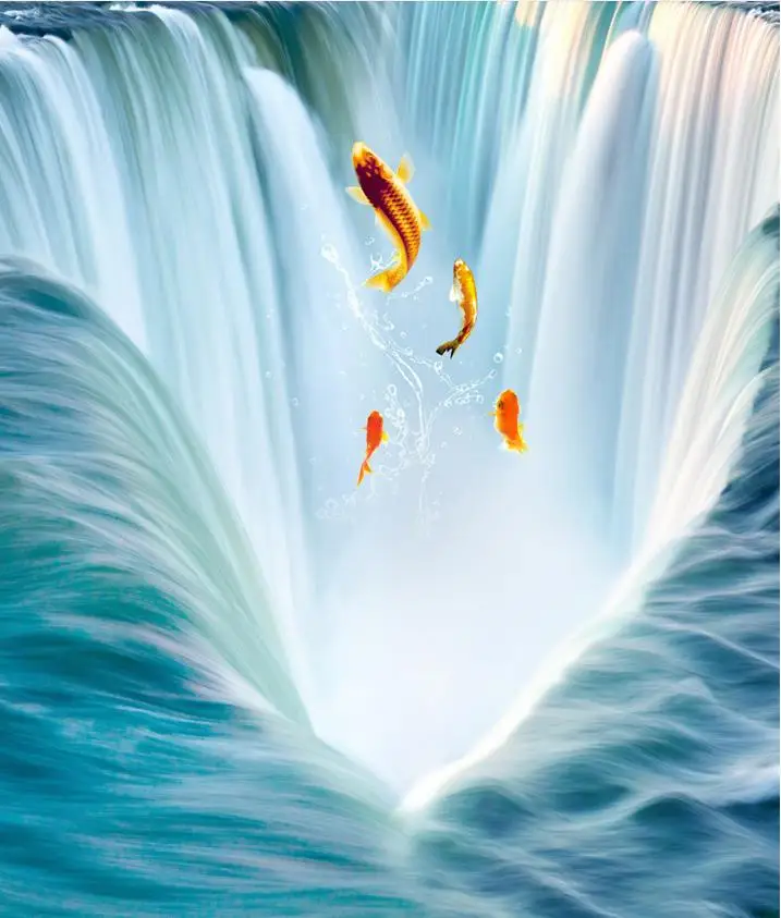 3d полы пользовательский настенные обои природный Большой Водопад воды напольная