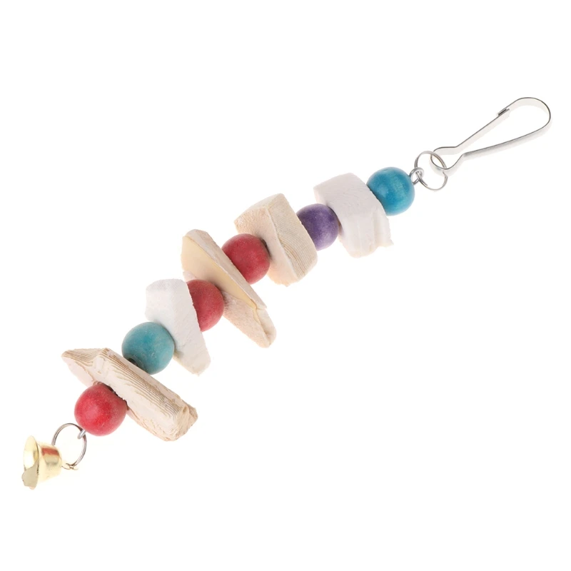OOTDTY Hot Sell Parrot Teeth Grinding Toys Bird Squirrel Cuttlefish Bone Chewing Beads With Bell | Дом и сад