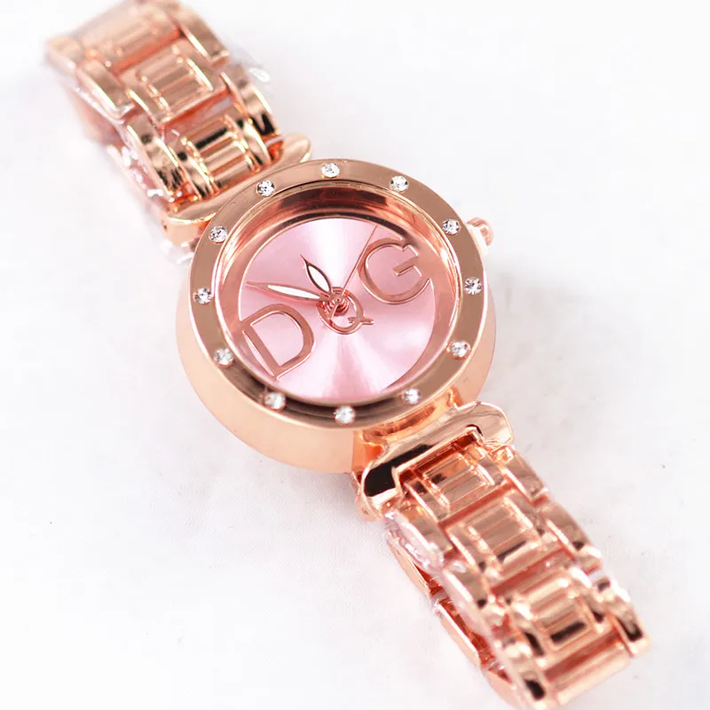 Новый бренд часы Роза Золотой медведь Нержавеющая сталь Смотреть Relojes Mujer Relogio