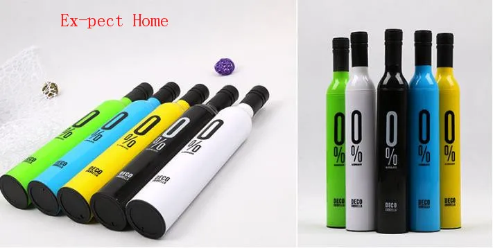 New Creative wine bottle Umbrella yellow blue black white pink Lovers umbrella UV waterproof | Дом и сад
