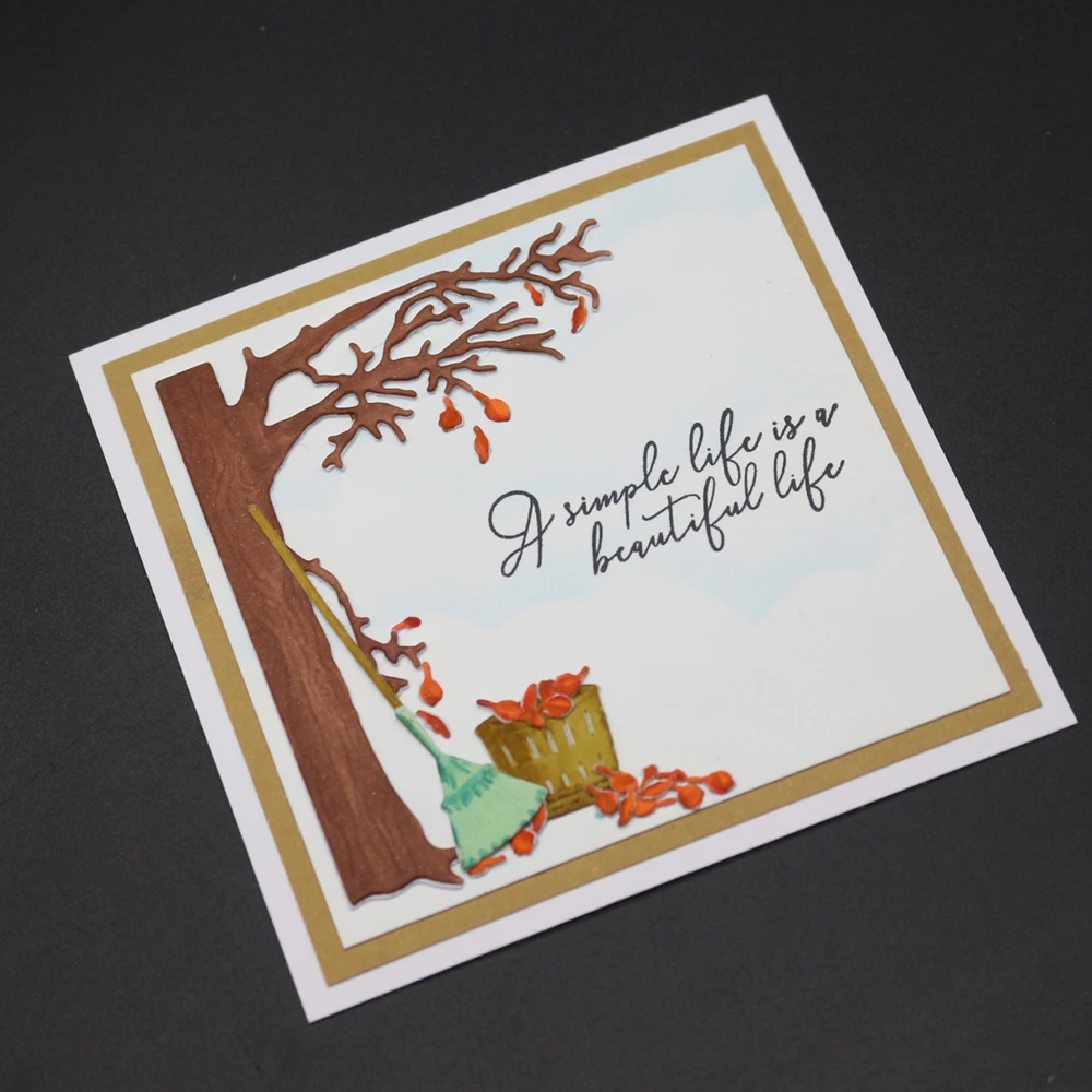 Метла Опавшая форма листьев металлические резные штампы для бумажные поделки