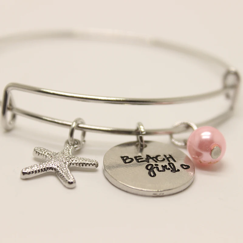 Браслет "Пляжная девушка" с жемчугом и подвеской в виде морской звезды, расширяемый, ювелирные украшения для женщин и девушек в подарок, модный стиль.